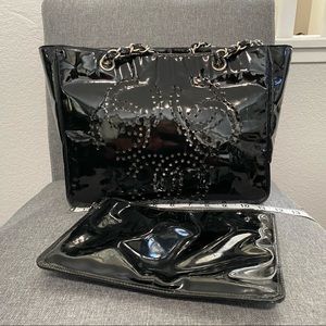 Chanel Black Patent Leather Triple C Tote